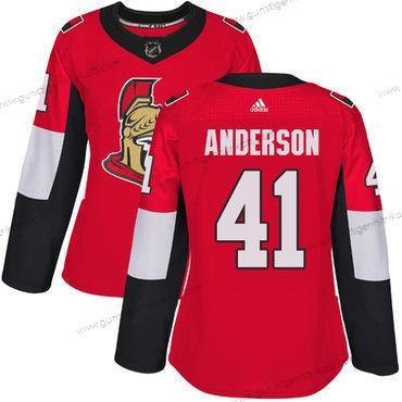 Adidas Frauen Ottawa Senators #41 Craig Anderson Heimtrikots Authentisch Strickerei NHL Trikots – Rot