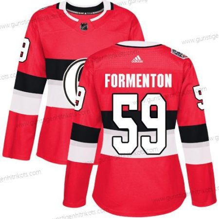 Adidas Frauen Ottawa Senators #59 Alex Formenton Authentisch 2017 100 Klassisch NHL Trikots – Rot