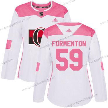 Adidas Frauen Ottawa Senators #59 Alex Formenton Authentisch NHL Trikots – Weiß Rosa