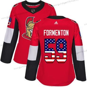 Adidas Frauen Ottawa Senators #59 Alex Formenton Authentisch USA Flag NHL Trikots – Rot