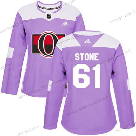 Adidas Frauen Ottawa Senators #61 Mark Stone Authentisch Bekämpft Krebs Strickerei NHL Trikots – Lila