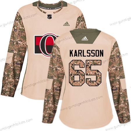 Adidas Frauen Ottawa Senators #65 Erik Karlsson Authentisch 2017 Veterans Day Strickerei NHL Trikots – Tarnfarbe