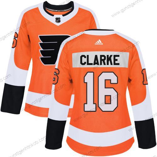 Adidas Frauen Philadelphia Flyers #16 Bobby Clarke Heimtrikots Authentisch Strickerei NHL Trikots – Orange