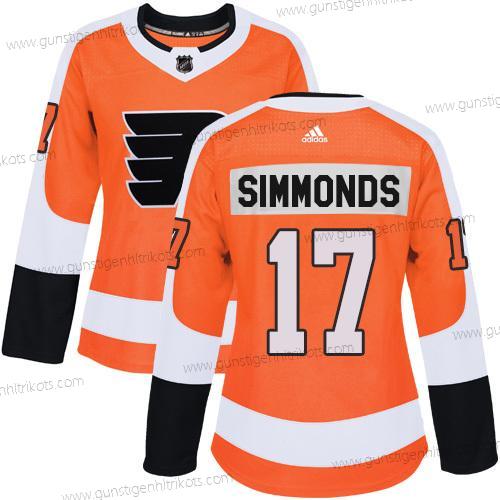 Adidas Frauen Philadelphia Flyers #17 Wayne Simmonds Heimtrikots Authentisch Strickerei NHL Trikots – Orange