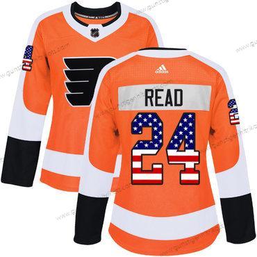 Adidas Frauen Philadelphia Flyers #24 Matt Read Heimtrikots Authentisch USA Flag Strickerei NHL Trikots – Orange