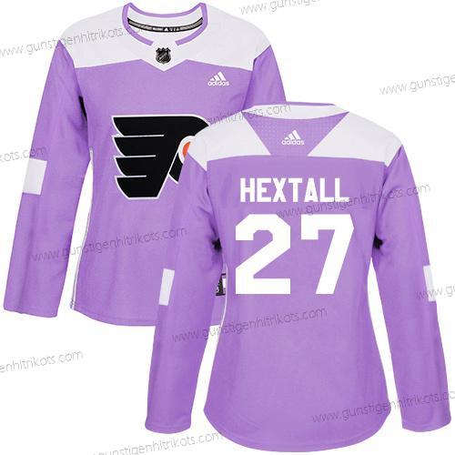 Adidas Frauen Philadelphia Flyers #27 Ron Hextall Authentisch Bekämpft Krebs Strickerei NHL Trikots – Lila