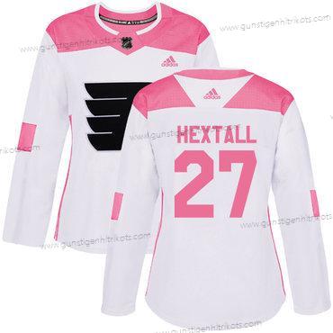 Adidas Frauen Philadelphia Flyers #27 Ron Hextall Authentisch Strickerei NHL Trikots – Weiß Rosa