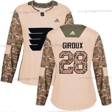 Adidas Frauen Philadelphia Flyers #28 Claude Giroux Authentisch 2017 Veterans Day Strickerei NHL Trikots – Tarnfarbe