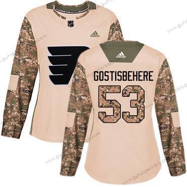 Adidas Frauen Philadelphia Flyers #53 Shayne Gostisbehere Authentisch 2017 Veterans Day Strickerei NHL Trikots – Tarnfarbe