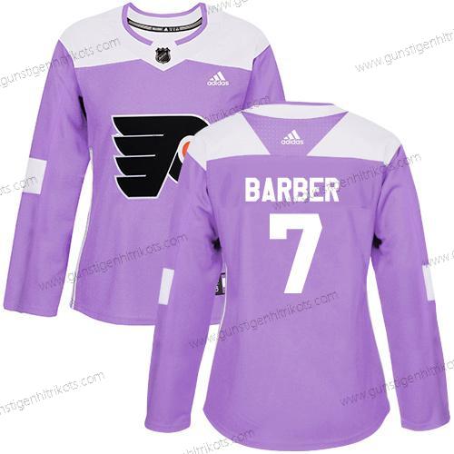 Adidas Frauen Philadelphia Flyers #7 Bill Barber Authentisch Bekämpft Krebs Strickerei NHL Trikots – Lila