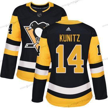 Adidas Frauen Pittsburgh Penguins #14 Chris Kunitz Heimtrikots Authentisch Strickerei NHL Trikots – Schwarz