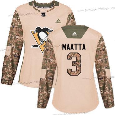 Adidas Frauen Pittsburgh Penguins #3 Olli Maatta Authentisch 2017 Veterans Day Strickerei NHL Trikots – Tarnfarbe