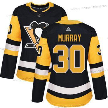 Adidas Frauen Pittsburgh Penguins #30 Matt Murray Heimtrikots Authentisch Strickerei NHL Trikots – Schwarz