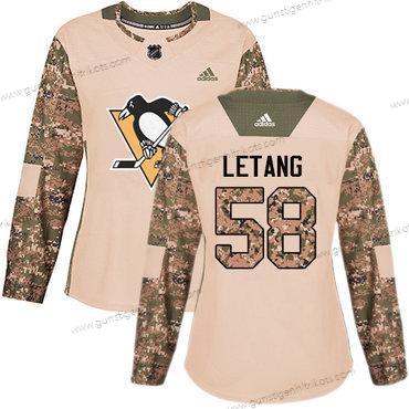 Adidas Frauen Pittsburgh Penguins #58 Kris Letang Authentisch 2017 Veterans Day Strickerei NHL Trikots – Tarnfarbe