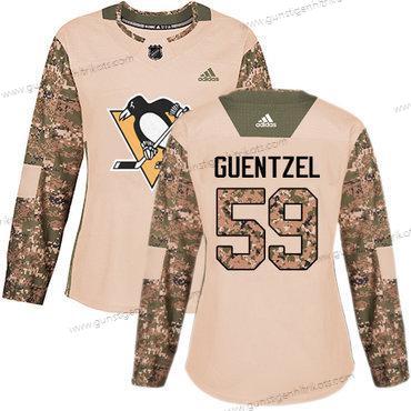 Adidas Frauen Pittsburgh Penguins #59 Jake Guentzel Authentisch 2017 Veterans Day Strickerei NHL Trikots – Tarnfarbe