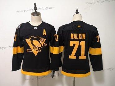 Adidas Frauen Pittsburgh Penguins 71 Evgeni Malkin 2019 NHL Stadium Series Trikots – Schwarz