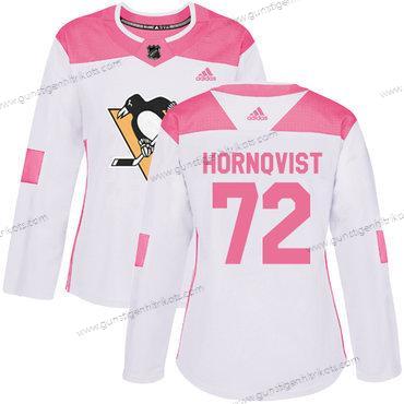 Adidas Frauen Pittsburgh Penguins #72 Patric Hornqvist Authentisch Strickerei NHL Trikots – Weiß Rosa