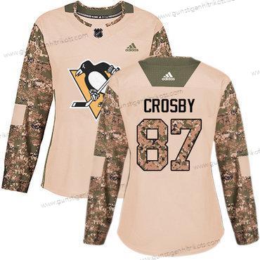 Adidas Frauen Pittsburgh Penguins #87 Sidney Crosby Authentisch 2017 Veterans Day Strickerei NHL Trikots – Tarnfarbe