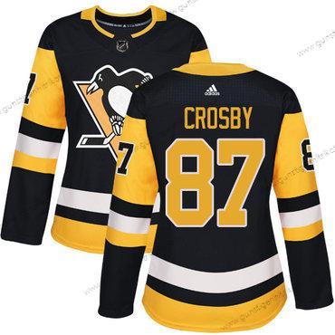 Adidas Frauen Pittsburgh Penguins #87 Sidney Crosby Heimtrikots Authentisch Strickerei NHL Trikots – Schwarz