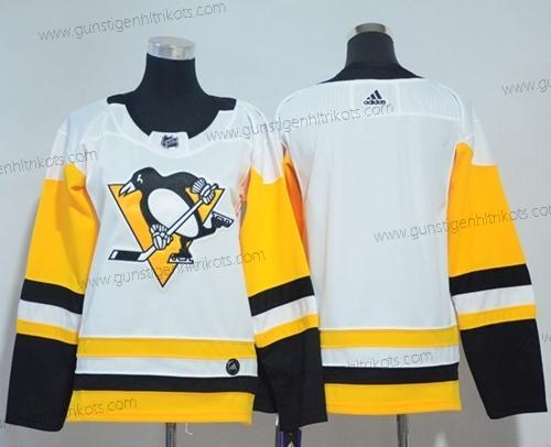 Adidas Frauen Pittsburgh Penguins Leer Road Authentisch Strickerei NHL Trikots – Weiß