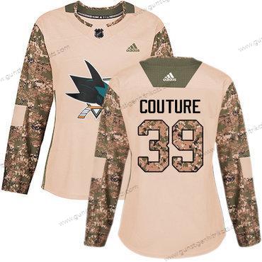 Adidas Frauen San Jose Sharks #39 Logan Couture Authentisch 2017 Veterans Day Strickerei NHL Trikots – Tarnfarbe