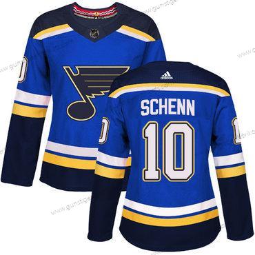 Adidas Frauen St. Louis Blues #10 Brayden Schenn Heimtrikots Authentisch Strickerei NHL Trikots – Blau