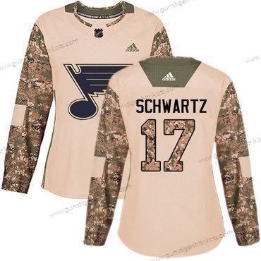 Adidas Frauen St. Louis Blues #17 Jaden Schwartz Authentisch 2017 Veterans Day Strickerei NHL Trikots – Tarnfarbe