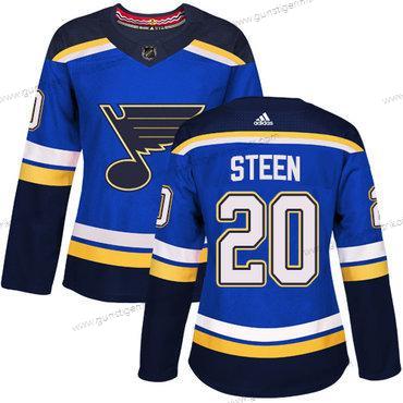 Adidas Frauen St. Louis Blues #20 Alexander Steen Heimtrikots Authentisch Strickerei NHL Trikots – Blau