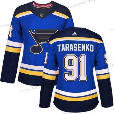 Adidas Frauen St. Louis Blues #91 Vladimir Tarasenko Heimtrikots Authentisch Strickerei NHL Trikots – Blau