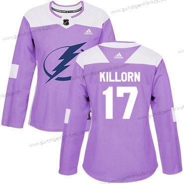 Adidas Frauen Tampa Bay Lightning #17 Alex Killorn Authentisch Bekämpft Krebs Strickerei NHL Trikots – Lila