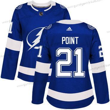 Adidas Frauen Tampa Bay Lightning #21 Brayden Point Heimtrikots Authentisch Strickerei NHL Trikots – Blau