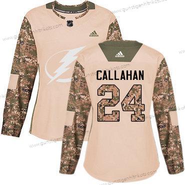 Adidas Frauen Tampa Bay Lightning #24 Ryan Callahan Authentisch 2017 Veterans Day Strickerei NHL Trikots – Tarnfarbe