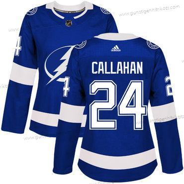 Adidas Frauen Tampa Bay Lightning #24 Ryan Callahan Heimtrikots Authentisch Strickerei NHL Trikots – Blau