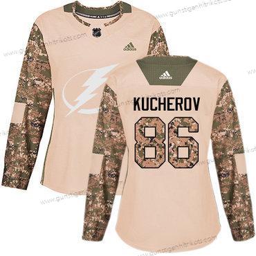 Adidas Frauen Tampa Bay Lightning #86 Nikita Kucherov Authentisch 2017 Veterans Day Strickerei NHL Trikots – Tarnfarbe