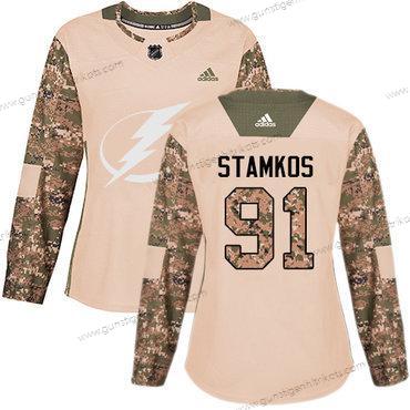 Adidas Frauen Tampa Bay Lightning #91 Steven Stamkos Authentisch 2017 Veterans Day Strickerei NHL Trikots – Tarnfarbe