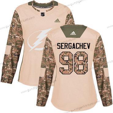 Adidas Frauen Tampa Bay Lightning #98 Mikhail Sergachev Authentisch 2017 Veterans Day Strickerei NHL Trikots – Tarnfarbe