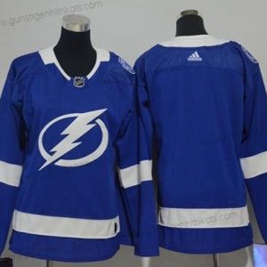 Adidas Frauen Tampa Bay Lightning Leer Heimtrikots Authentisch Strickerei NHL Trikots – Blau