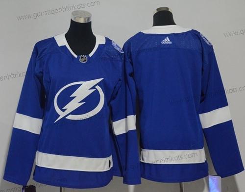 Adidas Frauen Tampa Bay Lightning Leer Heimtrikots Authentisch Strickerei NHL Trikots – Blau