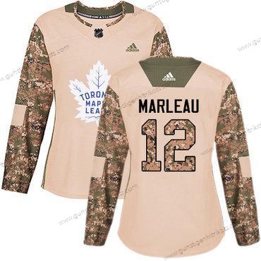 Adidas Frauen Toronto Maple Leafs #12 Patrick Marleau Authentisch 2017 Veterans Day Strickerei NHL Trikots – Tarnfarbe