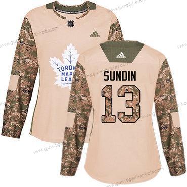 Adidas Frauen Toronto Maple Leafs #13 Mats Sundin Authentisch 2017 Veterans Day Strickerei NHL Trikots – Tarnfarbe