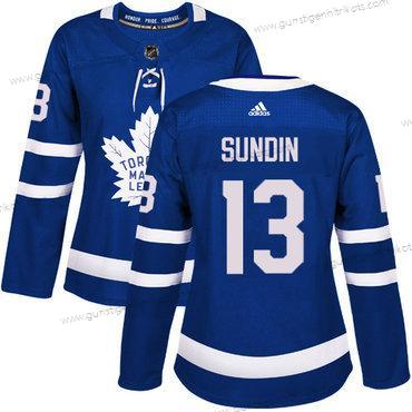 Adidas Frauen Toronto Maple Leafs #13 Mats Sundin Heimtrikots Authentisch Strickerei NHL Trikots – Blau