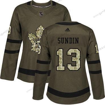 Adidas Frauen Toronto Maple Leafs #13 Mats Sundin Salute to Service Strickerei NHL Trikots – Grün