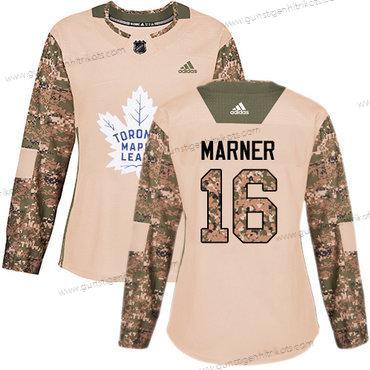 Adidas Frauen Toronto Maple Leafs #16 Mitchell Marner Authentisch 2017 Veterans Day Strickerei NHL Trikots – Tarnfarbe