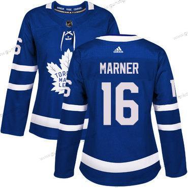 Adidas Frauen Toronto Maple Leafs #16 Mitchell Marner Heimtrikots Authentisch Strickerei NHL Trikots – Blau