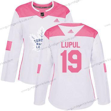 Adidas Frauen Toronto Maple Leafs #19 Joffrey Lupul Authentisch Strickerei NHL Trikots – Weiß Rosa