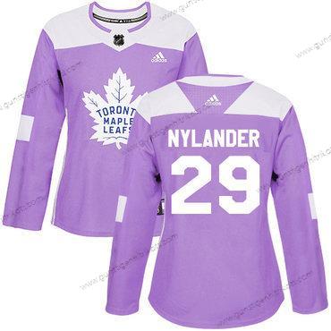 Adidas Frauen Toronto Maple Leafs #29 William Nylander Authentisch Bekämpft Krebs Strickerei NHL Trikots – Lila