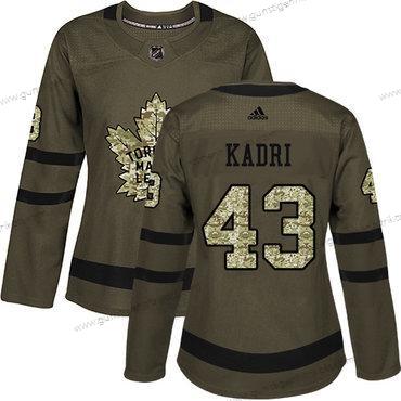 Adidas Frauen Toronto Maple Leafs #43 Nazem Kadri Salute to Service Strickerei NHL Trikots – Grün