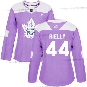 Adidas Frauen Toronto Maple Leafs #44 Morgan Rielly Authentisch Bekämpft Krebs Strickerei NHL Trikots – Lila