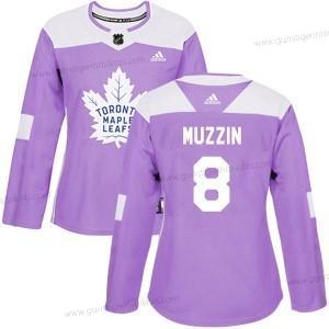 Adidas Frauen Toronto Maple Leafs #8 Jake Muzzin Authentisch Bekämpft Krebs Praxis Trikots – Lila