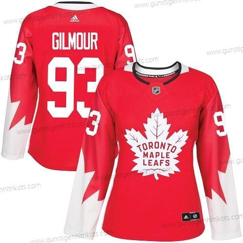 Adidas Frauen Toronto Maple Leafs #93 Doug Gilmour Team Kanada Authentisch Strickerei NHL Trikots – Rot